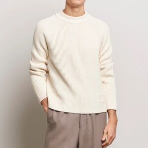 AMI Heavy Knitted Crew Neck  Ivory size L